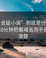 “万里长征小说”到底是什么来路？我花了10分钟把看域名而不是标题讲清楚
