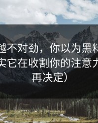 我越看越不对劲，你以为黑料在揭真相，其实它在收割你的注意力（看完再决定）