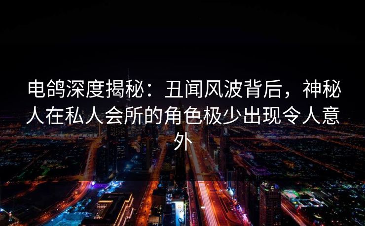 电鸽深度揭秘：丑闻风波背后，神秘人在私人会所的角色极少出现令人意外