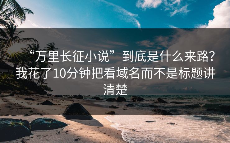 “万里长征小说”到底是什么来路?我花了10分钟把看域名而不是标题讲清楚 “万里长征小说”到底是什么来路?我花了10分钟把看域名而不是标题讲清楚