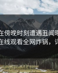 圈内人在傍晚时刻遭遇丑闻曝光，蘑菇影视在线观看全网炸锅，详情速看