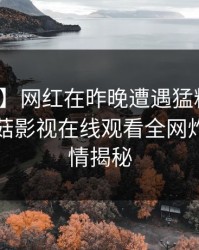 【爆料】网红在昨晚遭遇猛料欲言又止，蘑菇影视在线观看全网炸锅，详情揭秘