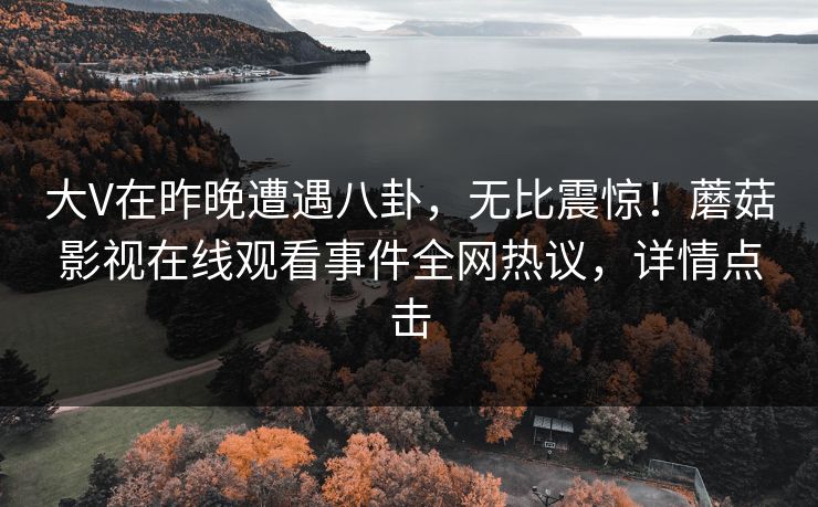 大V在昨晚遭遇八卦，无比震惊！蘑菇影视在线观看事件全网热议，详情点击